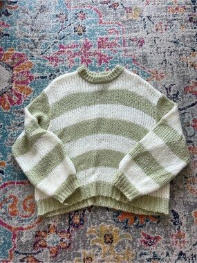 grey bandit striped chunky sweater